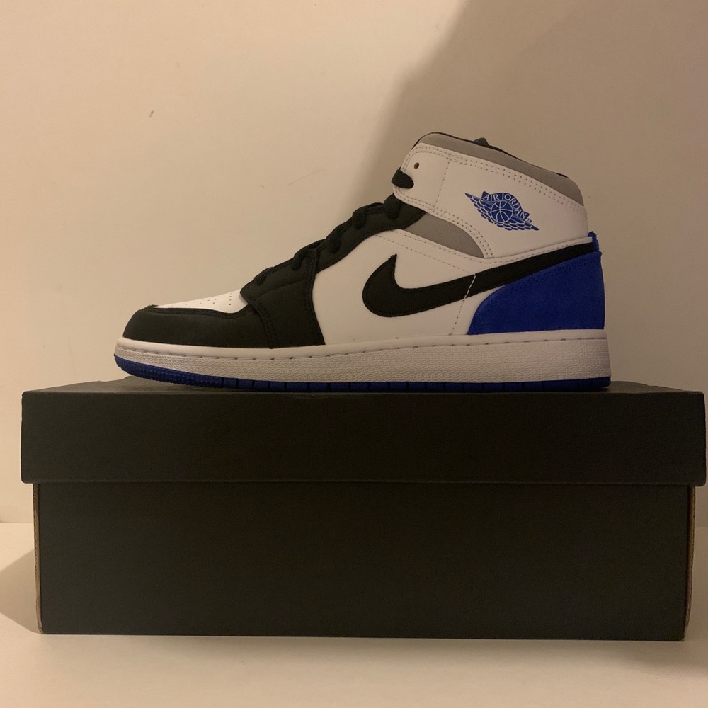 Air Jordan 1 Mid GS Union Royal Black Toe Size 7y